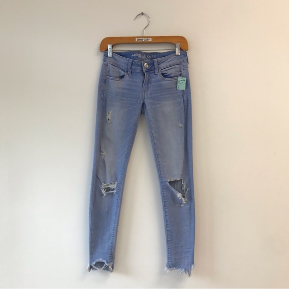 AMERICAN EAGLE OUTFITTERS jegging super super stretch blue jeans - Picture 1 of 5